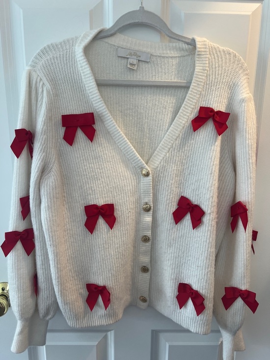 Lilly Pulitzer Sweaters - Lilly Pulitzer Zarie Cardigan with Red Bows sz L